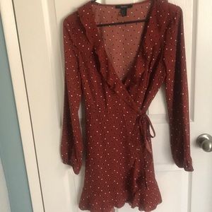 F21 wrap mini dress